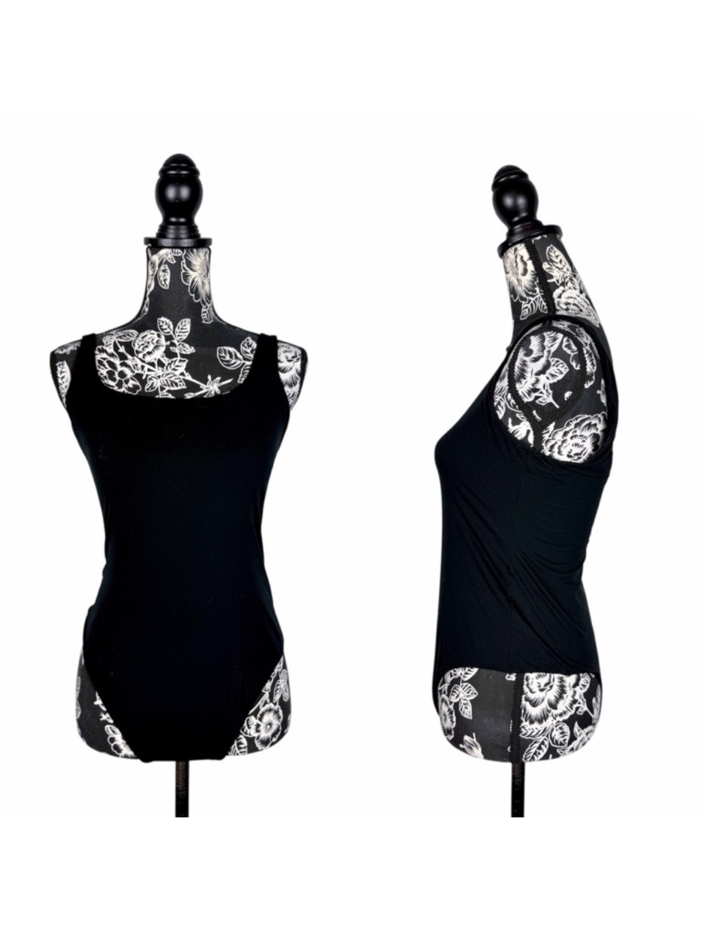 5 for $25 Auden black body contour scoopneck stretch bodysuit size large